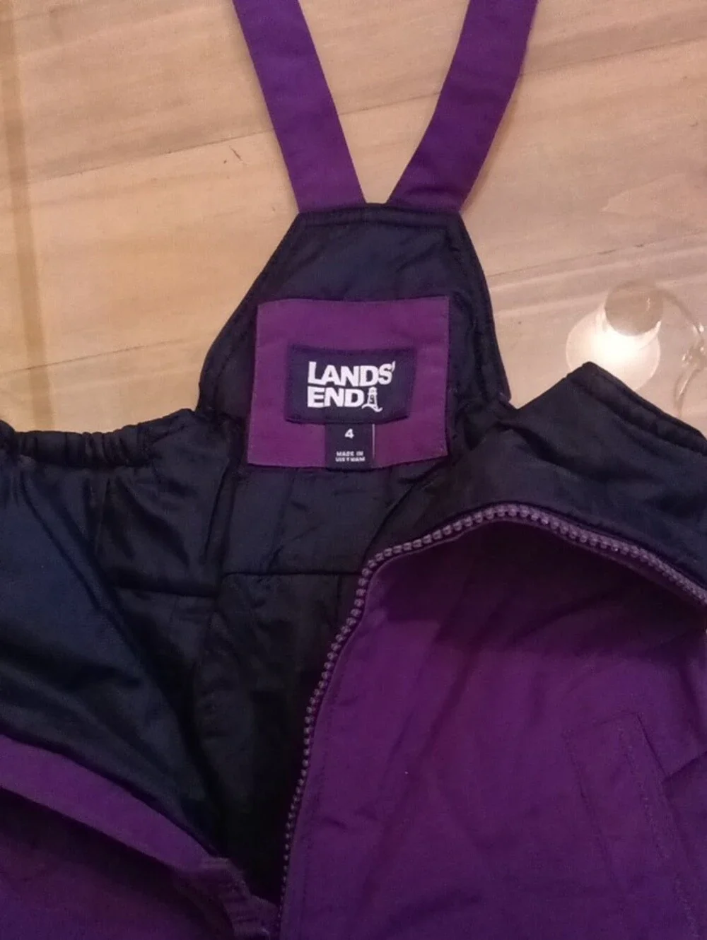 Lands' End Kids' Purple Size 4 Snow Bib Overalls